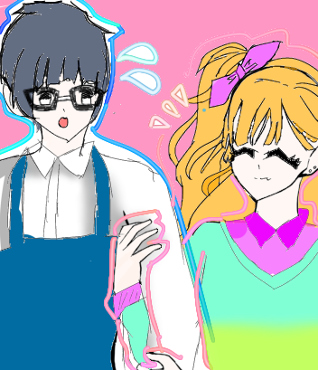 ヒロインたるもの！服部ちゃんと、こうくん！描いたぁ