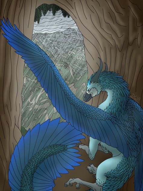 Dragon with calm rain