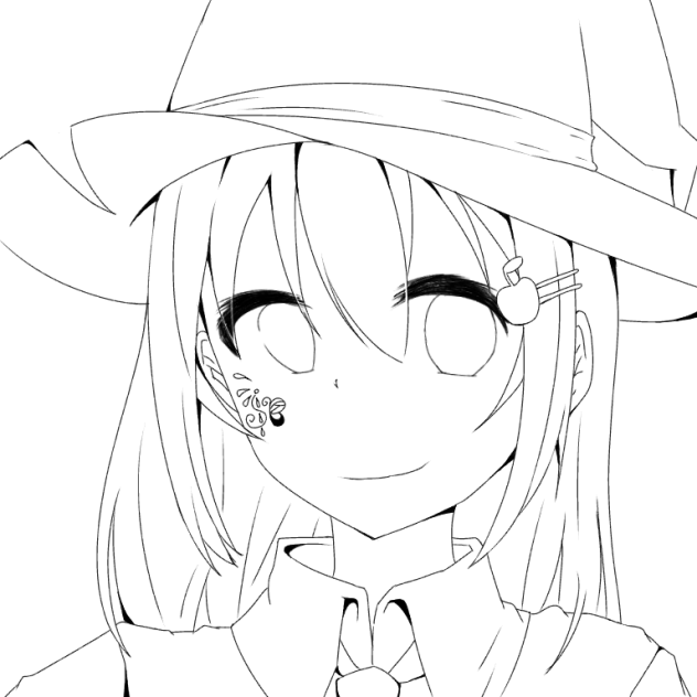 線画 女の子 ㉑