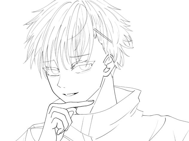 イメチェン五条悟（線画）