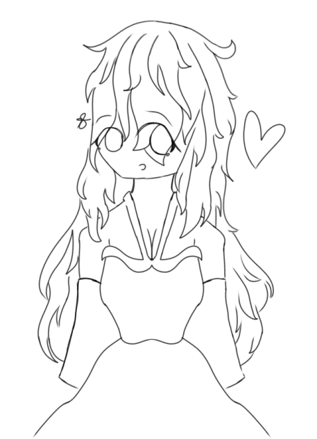Pretty Girl Lineart