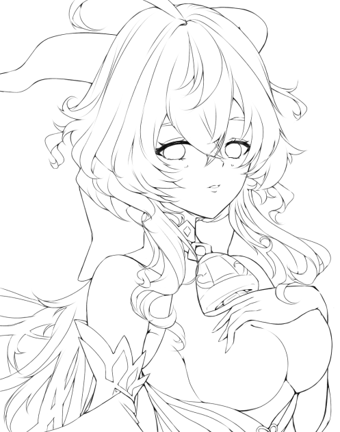 【線画】甘雨(原神)