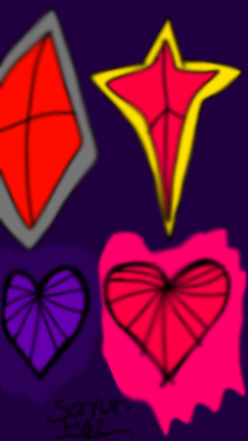 Corazones De Cristal Violeta y Aurora
