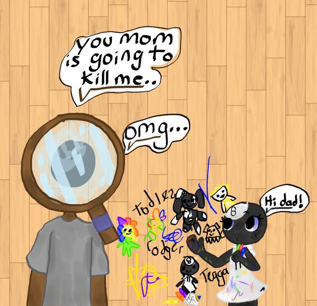 toodles scratched the walls!