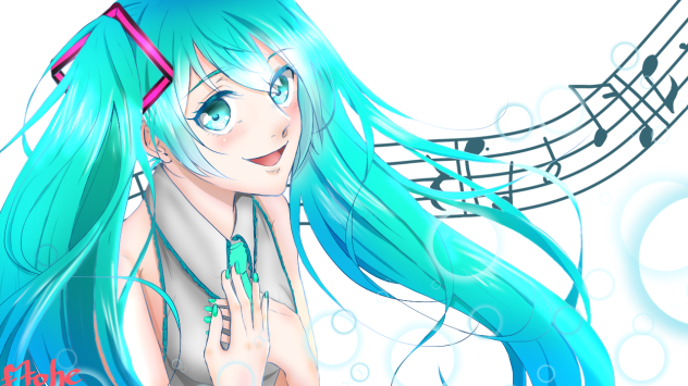 初音ミク 線画お借りしました。
