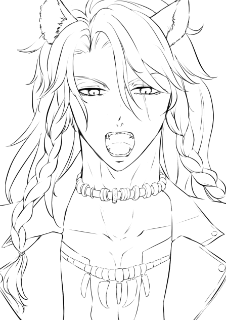 【線画】レオナ・キングスカラー(ツイステ)