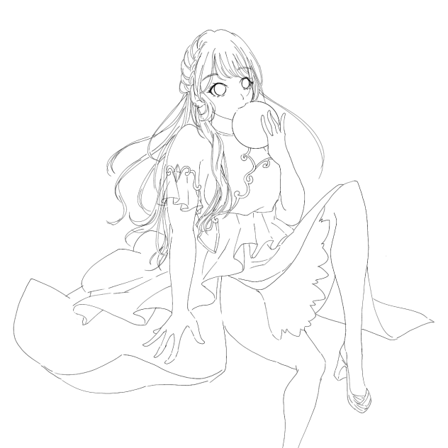 無題線画3