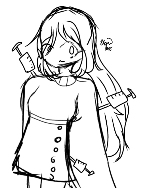 An Anxious Girl Sketch
