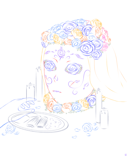Day of the dead lineart
