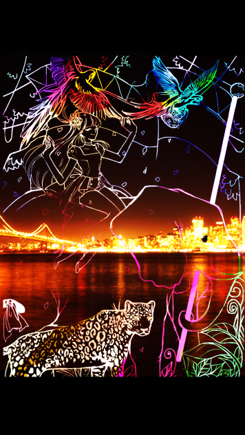 熱帯パレード線画 塗らせていただきました