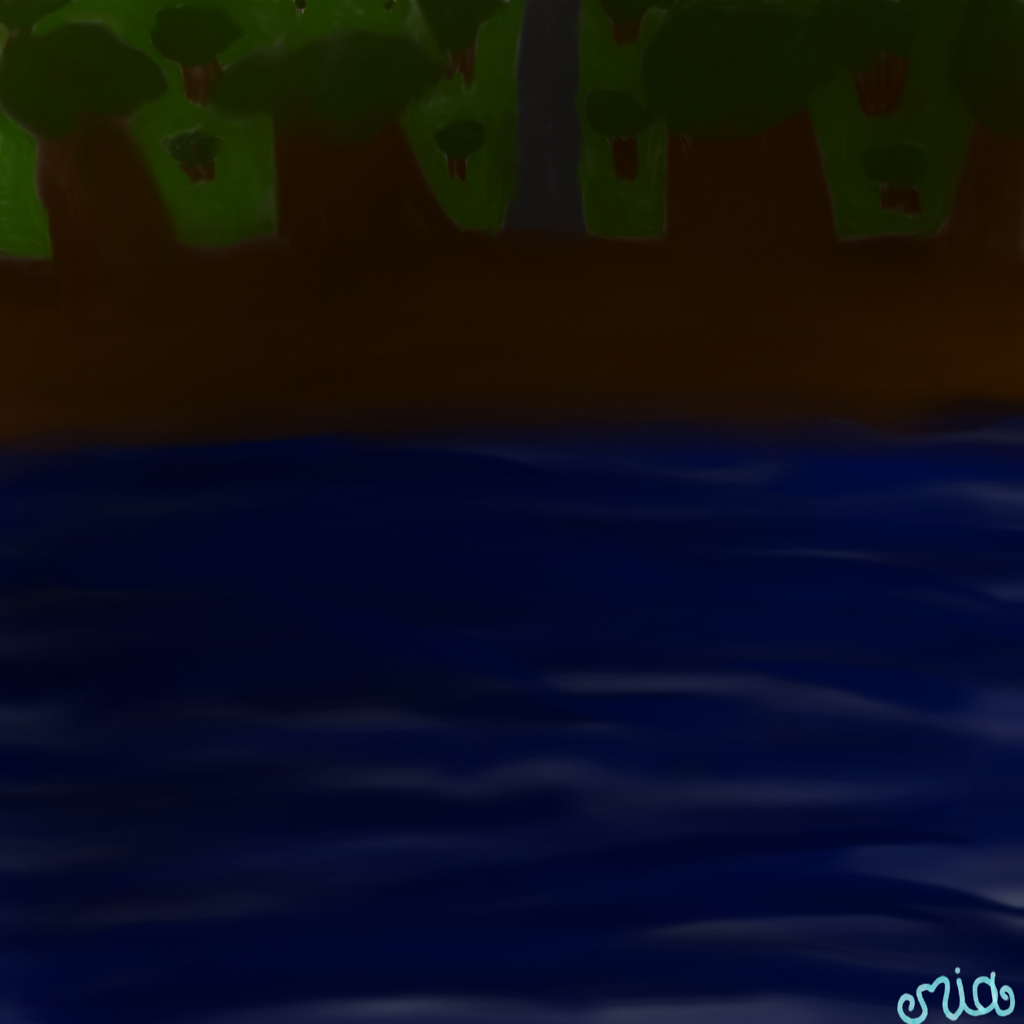 Just a lake at night🌙 - ibisPaint