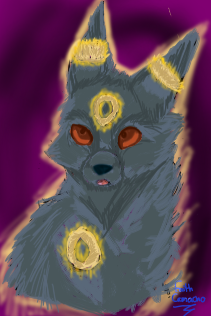 realistic digital umbreon drawing