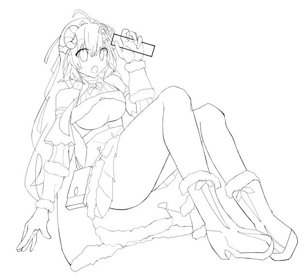 角巻わため ちゃん！　塗り絵