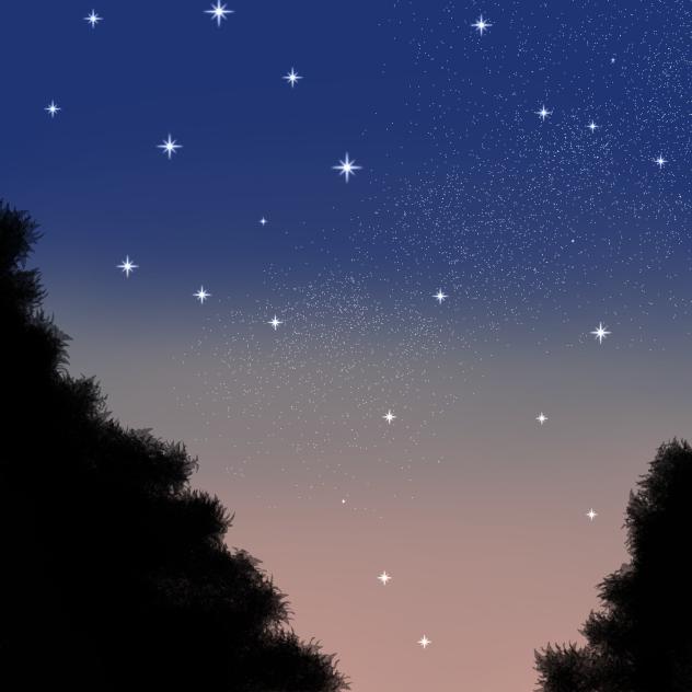 magical night with stars - ibisPaint