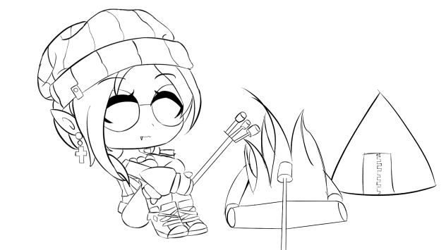 camping coloring page - ibisPaint