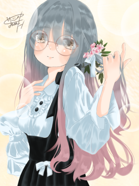 前髪長めの女の子