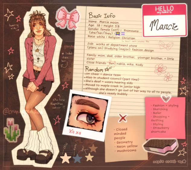character sheet- Marcie