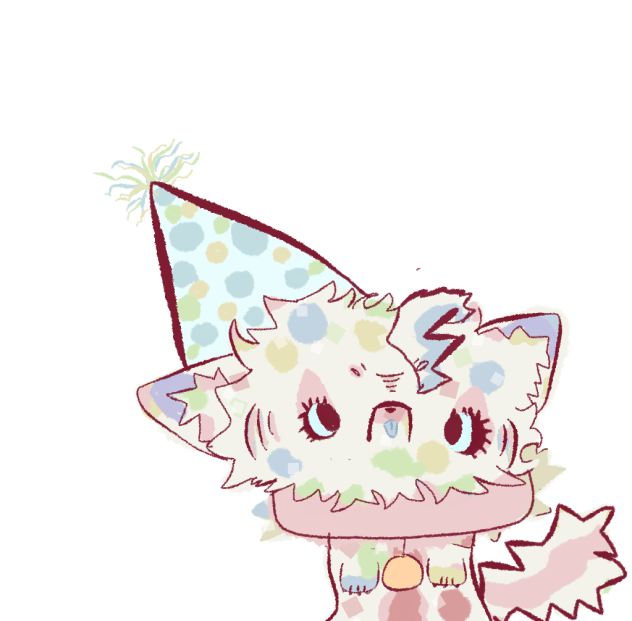 Puff w a party hat