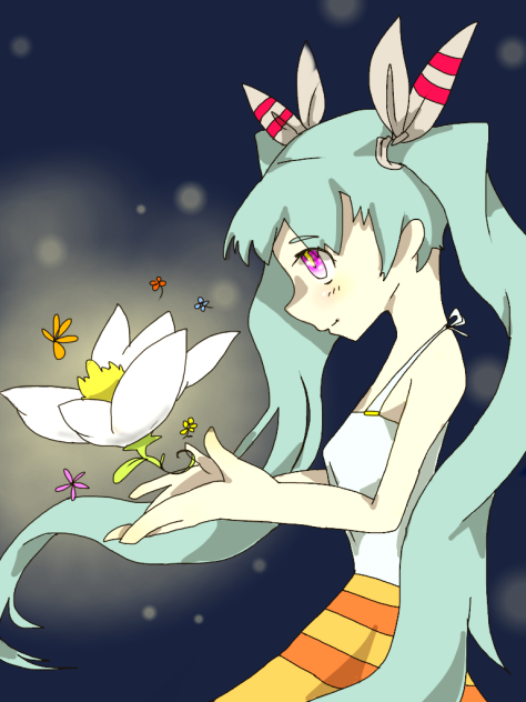 ミクとお花と