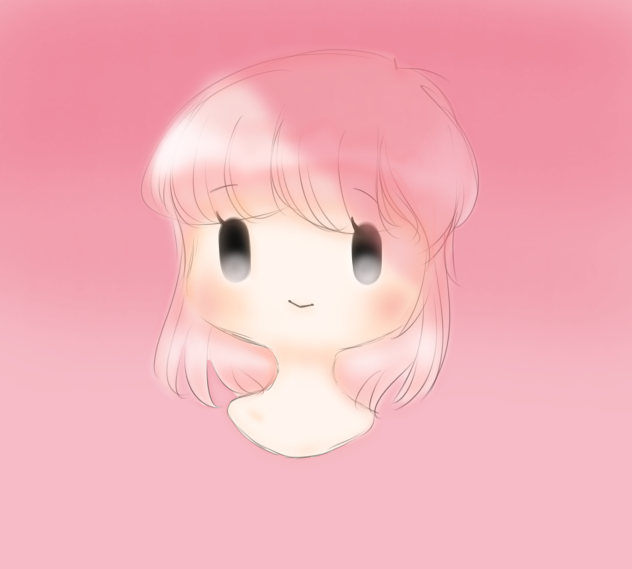 Chibi peach hair girl