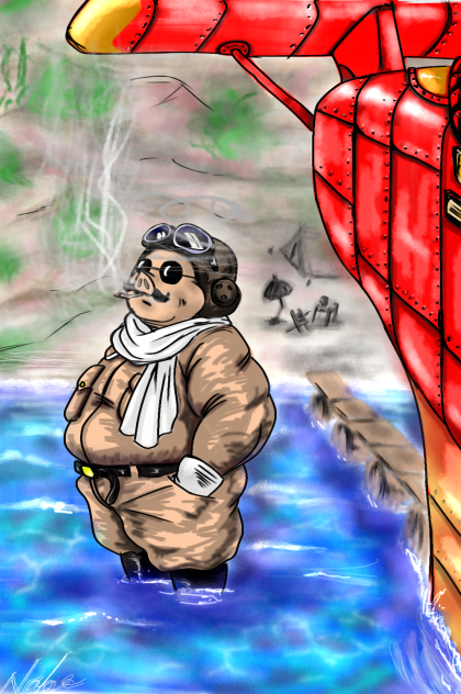 修正【porco rosso】タバコの煙を加筆