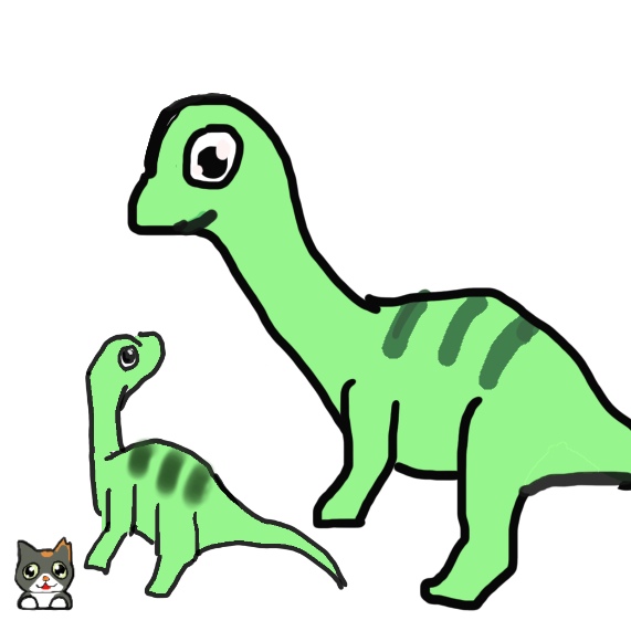 ブロントザウルス親子