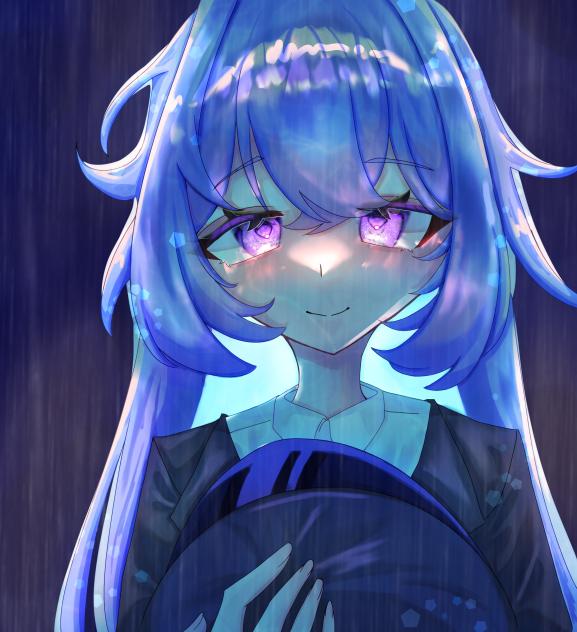 雨に降られるにとり