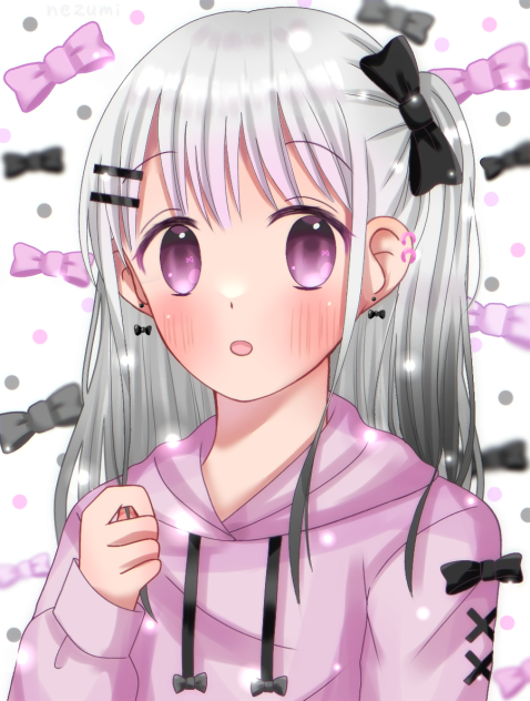 💕白髪✖リボン❕