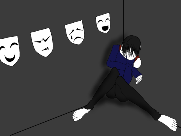 暗い部屋に一人 Ibispaint