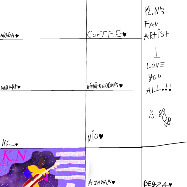 K.N’S FAV ARTISTS!!