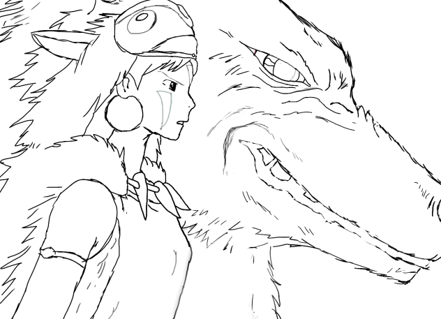 もののけ姫 塗り絵