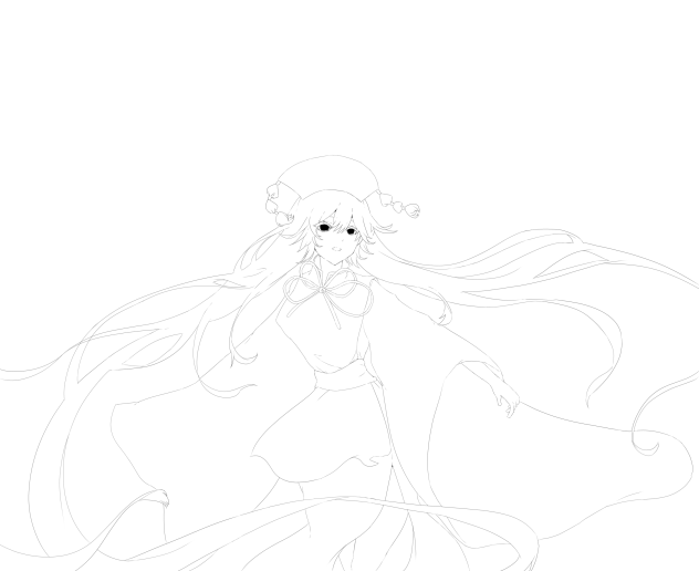 純狐ちゃん線画 - ibisPaint