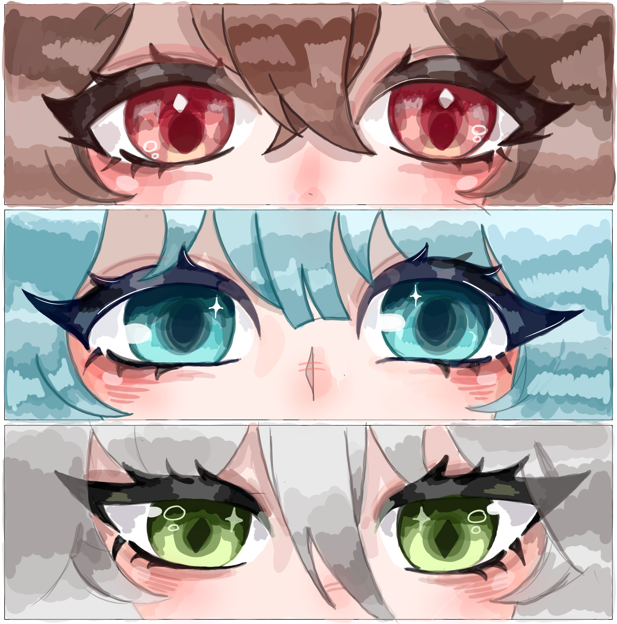 Rendering eyes ️🩵💚 - ibisPaint