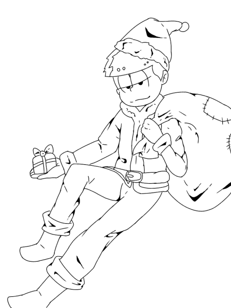 おそ松さん 塗り絵 一松サンタ Ibispaint