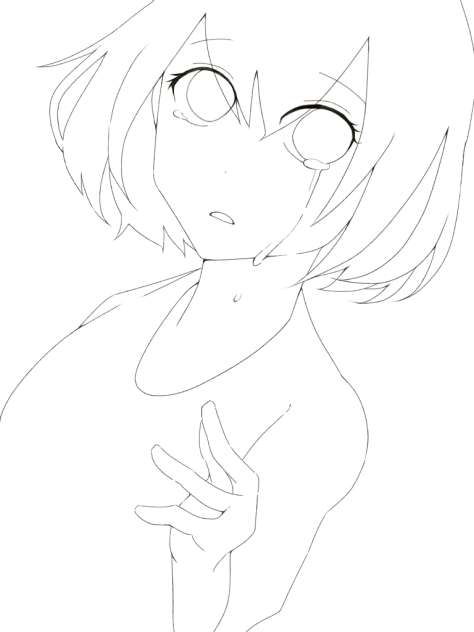 涙 線画