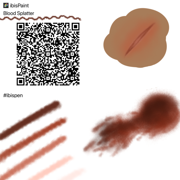血塗られた刷毛　sanguine brushstroke foil Blood Splatter Brush - ibisPaint
