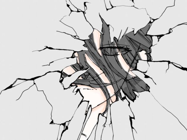 割れ目の先から