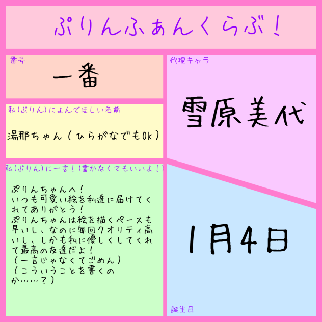 ぷりんちゃんふぁんくらぶぅぅ！！