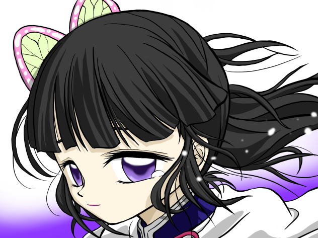 鬼滅の刃 カナヲ（塗り絵練習用）参考