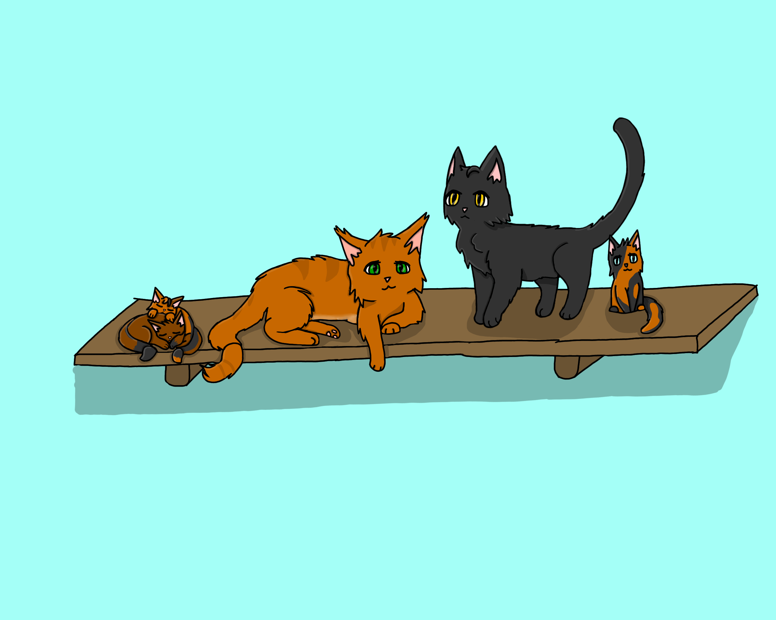 Kitties on a shelf - ibisPaint