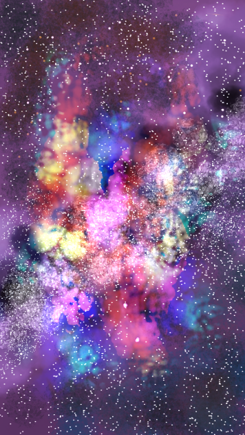 最初別の絵描いてるけど気にしないでほしい星空