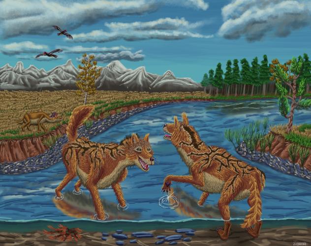 Aenocyon Dirus In a River