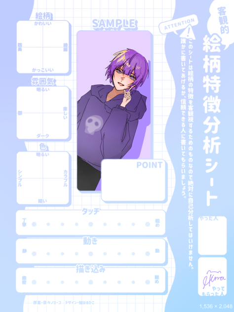 絵柄特徴分析シートやってくれぇ!!