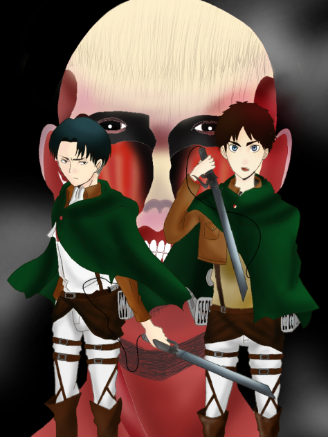 進撃の巨人  リバァイ＆エレン