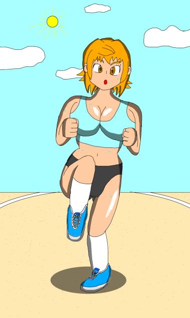 ランニングする夕崎梨子