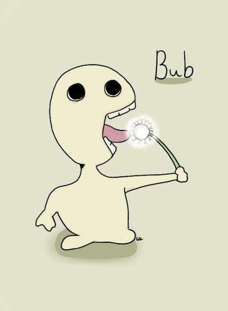 Bub eating a dandelion