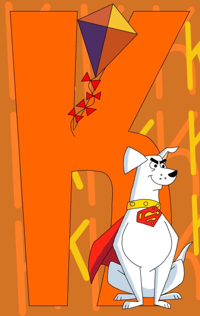 Letter K for Krypto and kite