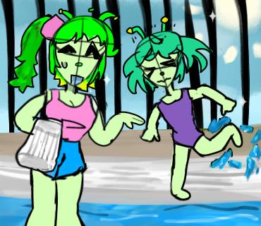 WEEZER ALIEN GOES TO THE POOL💙🩵💚 👾👽