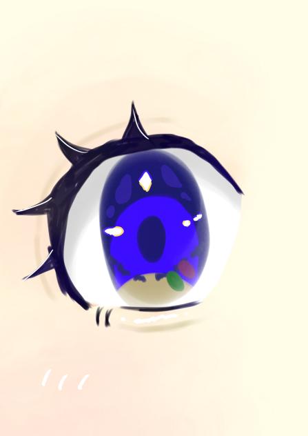 おどろき、おめめ、青