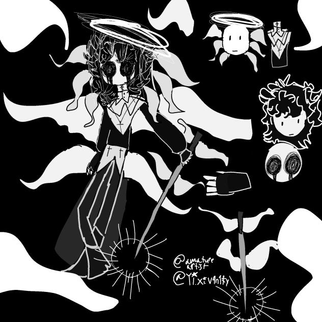 Ghost and pals inspired oc 🖤🤍